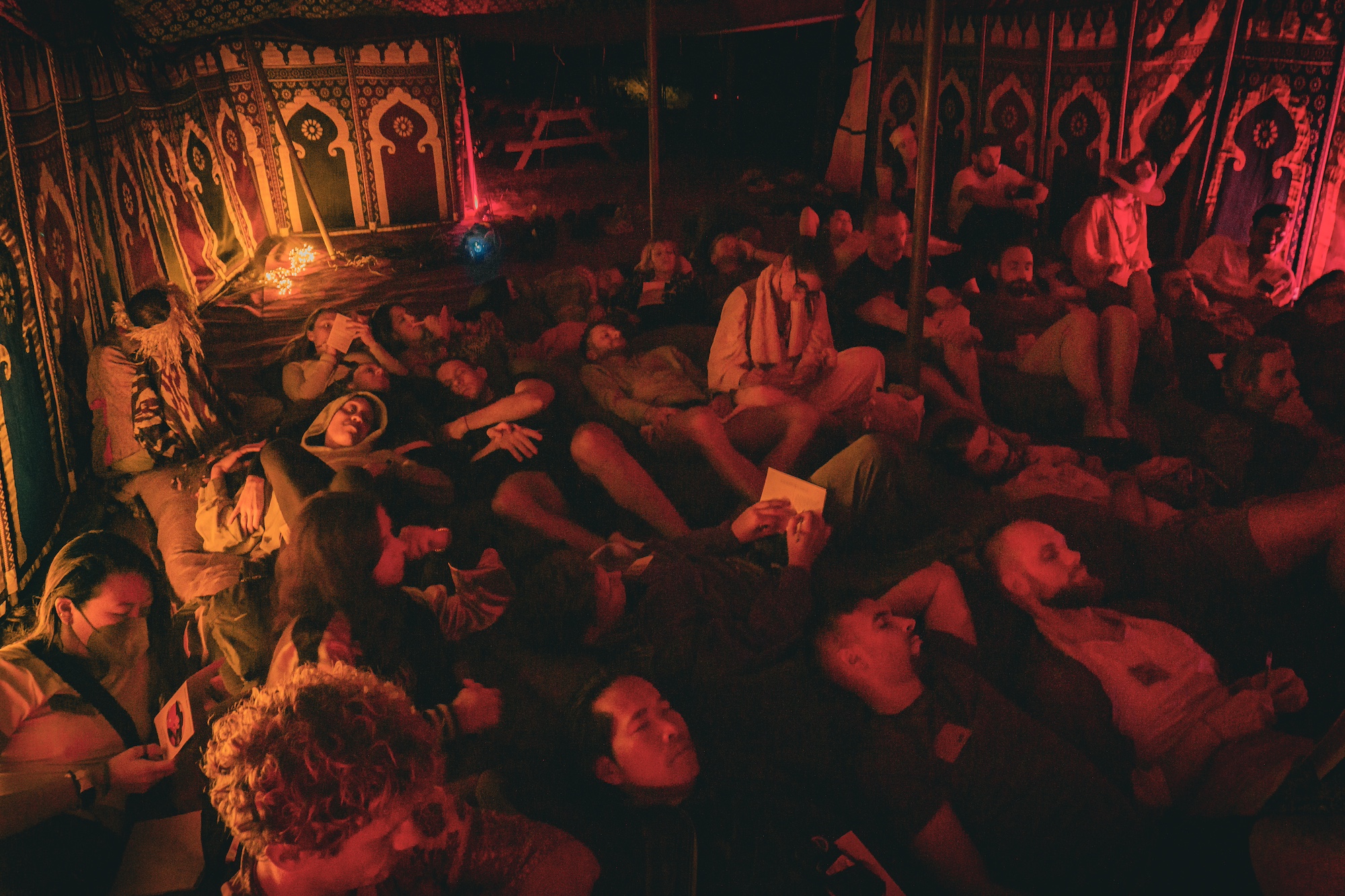 The first audience reflecting on their Meridians.